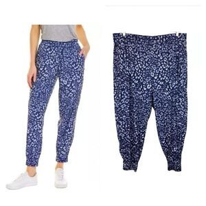 Tommy Bahamas Islandzone Pull-On Jogger Pant  Women's XL  Blue Leopard Print